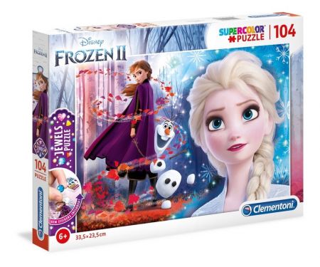 CLEMENTONI - Puzzle 104 Frozen2 s kamínky