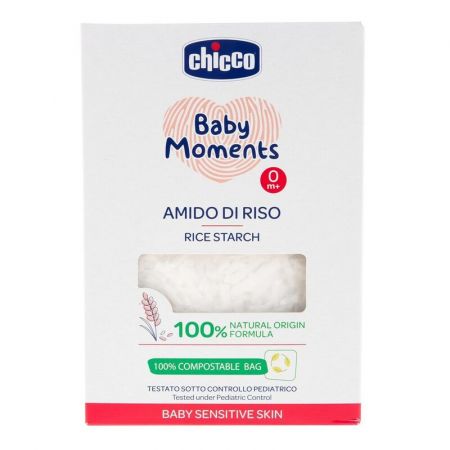 CHICCO - Škrob detský ryžový do kúpeľa Baby Moments Sensitive 100 % bio 250 g