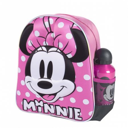 CERDÁ - Souprava / Dětský 3D batoh + Sportovní hliníková láhev MINNIE MOUSE, 2100003589