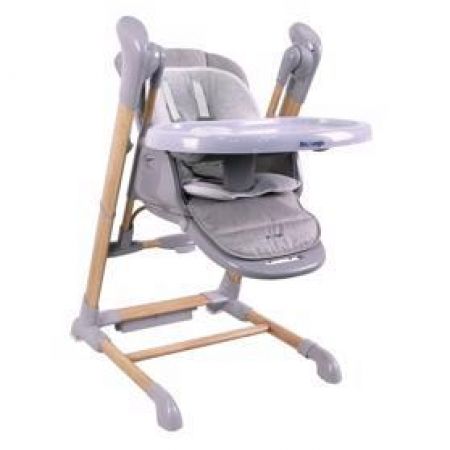 BOJUNGLE - Jídelní židlička B-Swinging Chair Wood Grey