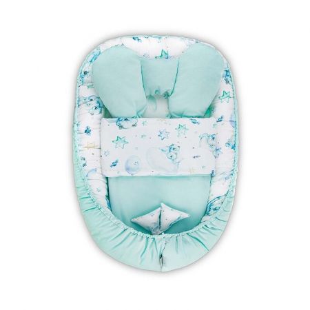 BELISIMA - Hnízdečko s peřinkou pro miminko Velvet Sleeping bears