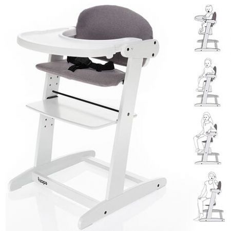 Zopa jídelní židlička Grow-up white/grey