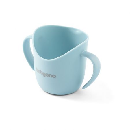 BABYONO - Hrnek ergonomický s oušky 120 ml bleděmodrý 12m+