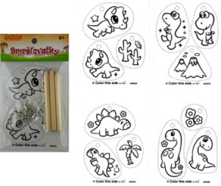 ARTLOVER - Obrázek dinosaurus zmenšovací 12x8,5cm