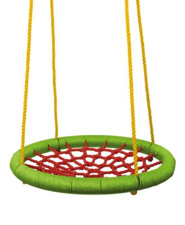 WOODY - Kruh houpací zelenočervený průměr 83 cm