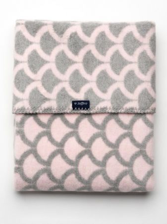 WOMAR - Dětská bavlněná deka se vzorem 75x100 růžovo-šedá