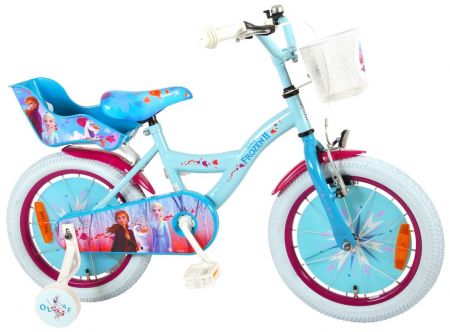 VOLARE - Dětské kolo pro dívky FROZEN II - modrý - růžový, 16 
