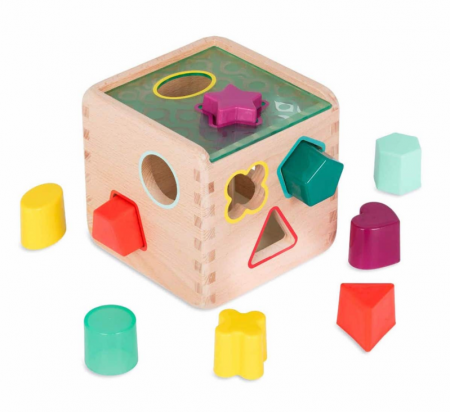 B-TOYS - Kostka dřevěná s vkládacími tvary Wonder Cube