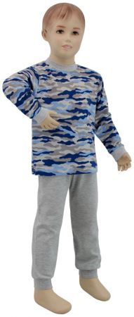 ESITO Chlapecké pyžamo modrý maskáč vel. 86 - 110 - maskáč modrá / 86