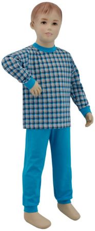 ESITO Chlapecké pyžamo tyrkysové kostky vel. 92 - 110 - 92 / tyrkysová kostka malá