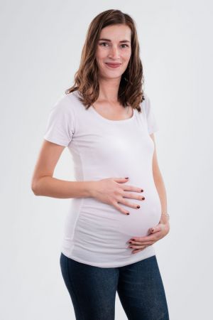 Bobánek Těhotenské tričko krátký rukáv - Bílé