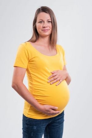 Bobánek Těhotenské tričko krátký rukáv - Žluté