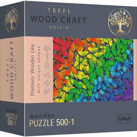 TREFL - Dřevěné puzzle 501 - Duhové motýly