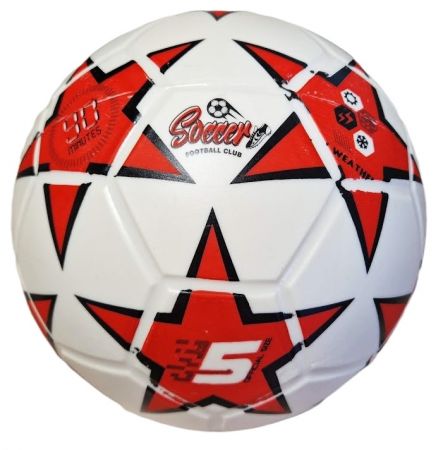 STAR TOYS - Fotbalový míč Soccer červená velikost 5