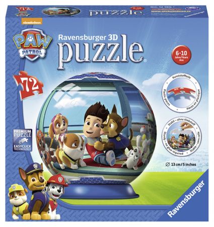 RAVENSBURGER - Tlapková Patrola puzzleball; 3D, 72 dílků