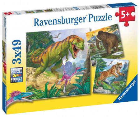 RAVENSBURGER - Dinosauři a čAction Series Mini 3x49 dílků