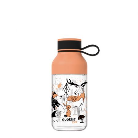 QUOKKA - KIDS Plastová láhev s poutkem IN THE WOODS, 430ml, 40156