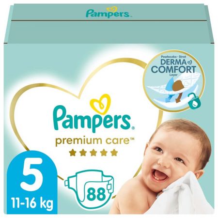 PAMPERS - Premium Care Pleny jednorázové 5 (11-16 kg) 88 ks - MEGA PACK