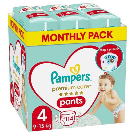 PAMPERS - Premium Care Kalhotky plenkové vel. 4 (915 kg) 114 ks
