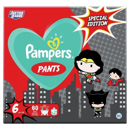 PAMPERS - Pants Kalhotky plenkové jednorázové 6 (15 kg+) 60 ks - Warner Bros LTD