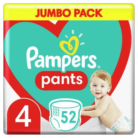 PAMPERS - Pants Kalhotky plenkové jednorázové 4 (9-15 kg) 52 ks - JUMBO PACK