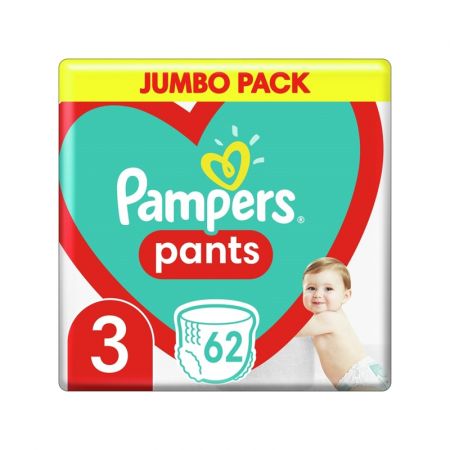 PAMPERS - Pants Kalhotky plenkové jednorázové 3 (6-11 kg) 62 ks - JUMBO PACK