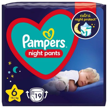 PAMPERS - Night Pants Kalhotky plenkové jednorázové 6 (15 kg+) 19 ks