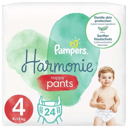 PAMPERS - Harmonie Pants Kalhotky plenkové jednorázové 4 (9-15 kg) 24 ks