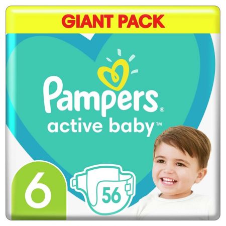 PAMPERS - Active Baby Pleny jednorázové 6 (13-18 kg) 56 ks - GIANT PACK