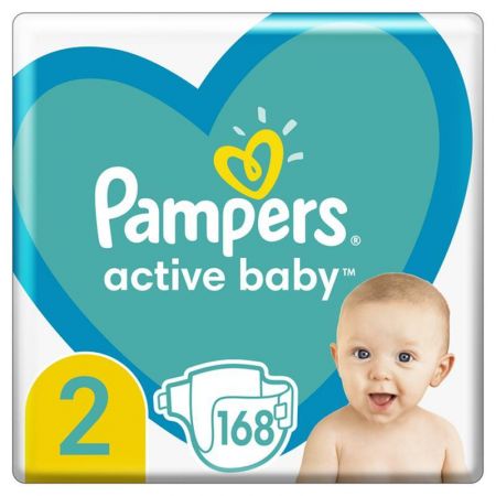 PAMPERS - Active Baby Pleny jednorázové 2 (4-8 kg) 168 ks