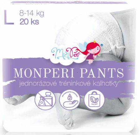 MONPERI - Jednorázové kalhotky 8-14 kg kalhotky - Pants L (balení 20 kusů)