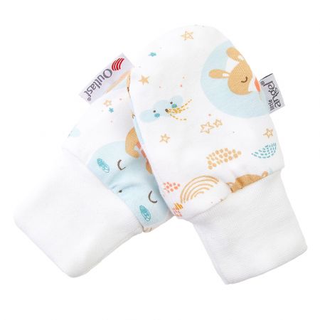 Little Angel Rukavice podšité kojenecké Outlast® - bílá-spící zvířátka/bílá Velikost: 1