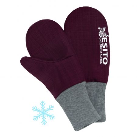 ESITO Zimní palcové rukavice softshell s beránkem - 2 - 3 roky / fuchsie