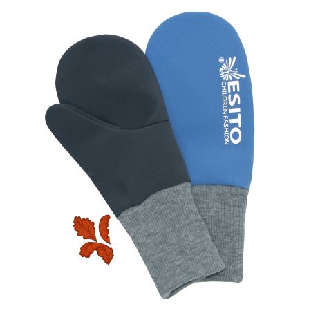 ESITO Palcové rukavice softshell DUO - modrá / 5 - 7 let