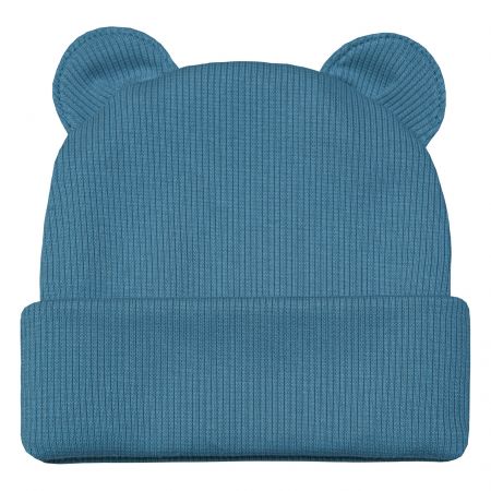 ESITO Zimní žebrovaná čepice s oušky Color - 34 / modrá