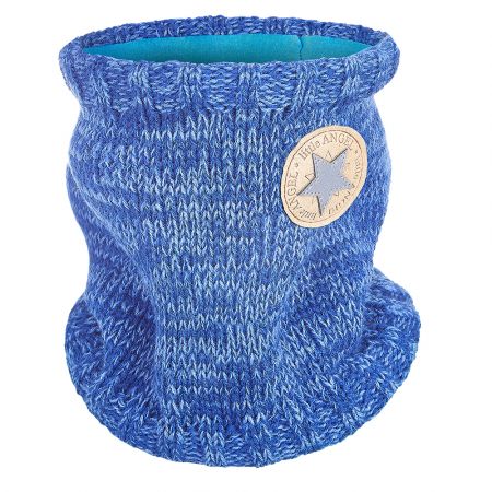 Little Angel Nákrčník pletený hladký LA dětský Outlast ® - tm.modrá melír-logo Velikost: 3 | 42-44 cm