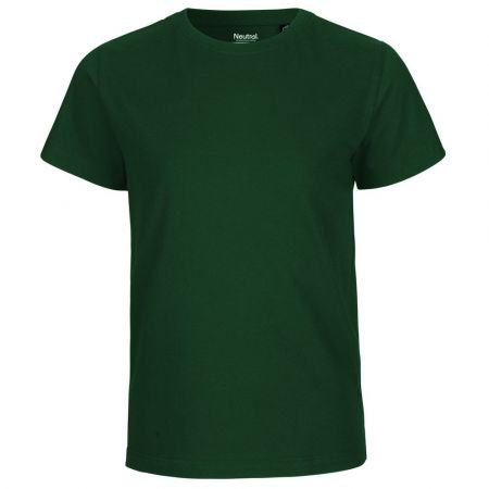 Neutral Dětské tričko s krátkým rukávem z organické Fairtrade bavlny - Lahvově zelená | 140/146