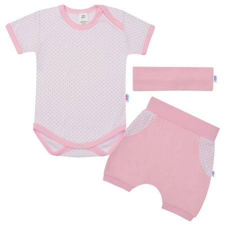 3-dílná letní bavlněná souprava New Baby Perfect Summer světle růžová 56 (0-3m)