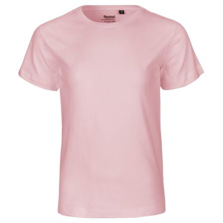Neutral Dětské tričko s krátkým rukávem z organické Fairtrade bavlny - Světle růžová | 128/134