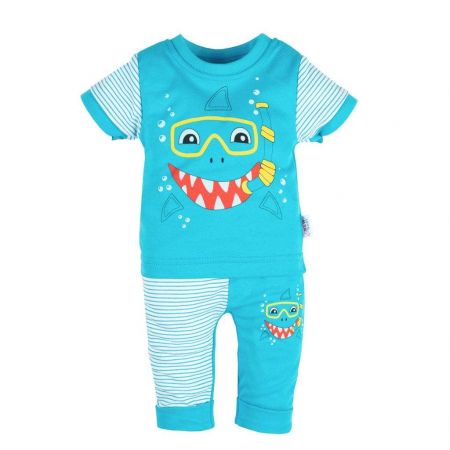 Kojenecké tričko s krátkým rukávem a tepláčky New Baby Shark 68 (4-6m)