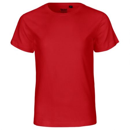 Neutral Dětské tričko s krátkým rukávem z organické Fairtrade bavlny - Červená | 152/158