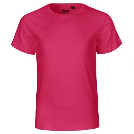 Neutral Dětské tričko s krátkým rukávem z organické Fairtrade bavlny - Růžová | 116/122