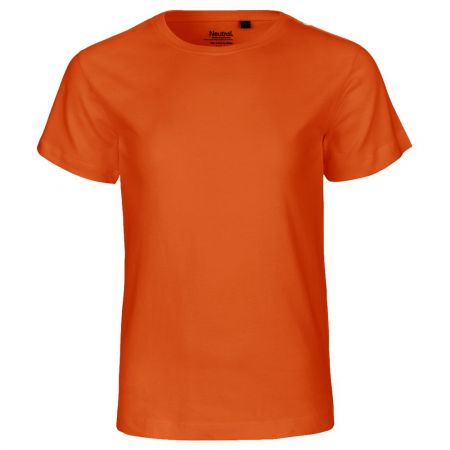 Neutral Dětské tričko s krátkým rukávem z organické Fairtrade bavlny - Oranžová | 128/134