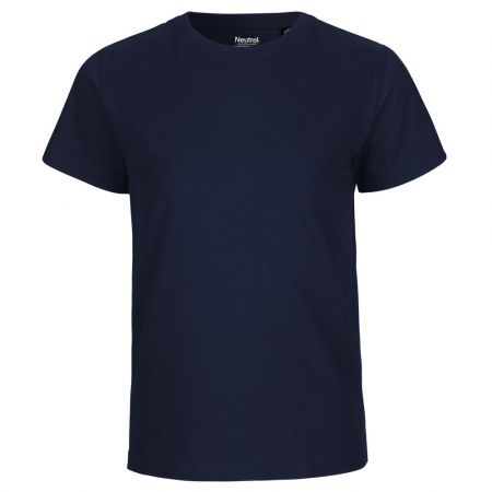 Neutral Dětské tričko s krátkým rukávem z organické Fairtrade bavlny - Námořní modrá | 140/146