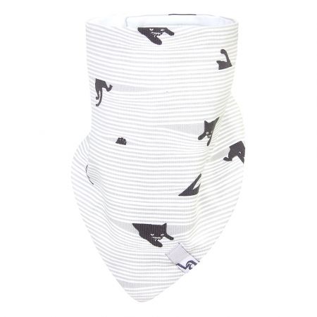 Little Angel Šátek na krk podšitý BIO Outlast® - bílá-černá kočka/bílá Velikost: uni