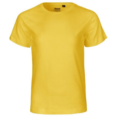 Neutral Dětské tričko s krátkým rukávem z organické Fairtrade bavlny - Žlutá | 116/122