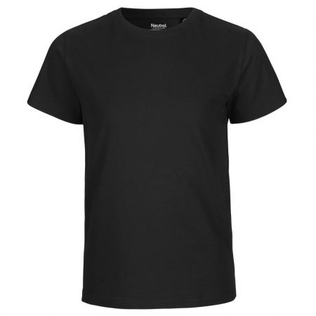 Neutral Dětské tričko s krátkým rukávem z organické Fairtrade bavlny - Černá | 152/158