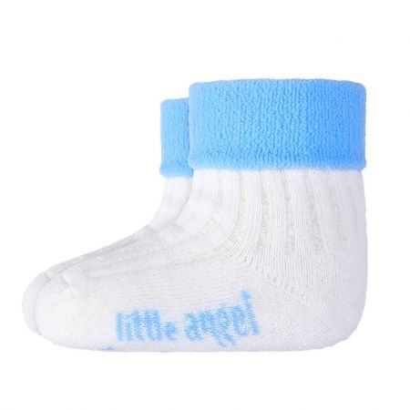 Little Angel Ponožky froté Outlast® - bílá/sv.modrá Velikost: 10-14 | 7-9 cm