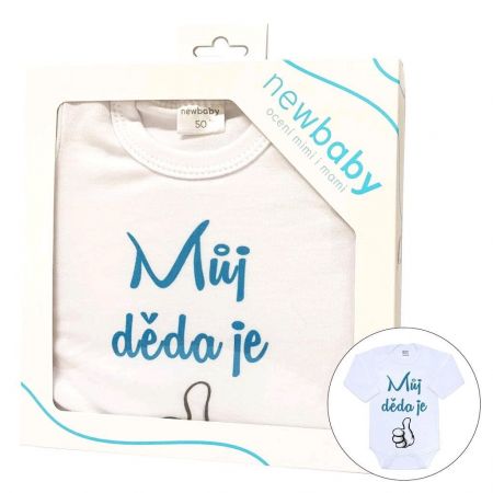 Body s potiskem New Baby Můj děda je jednička - dárkové balení 86 (12-18m)