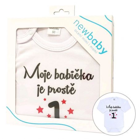 Body s potiskem New Baby Moje babička je prostě jednička - dárkové balení 68 (4-6m)